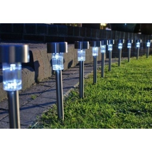 10 db napelemes kerti lámpa (inox)
