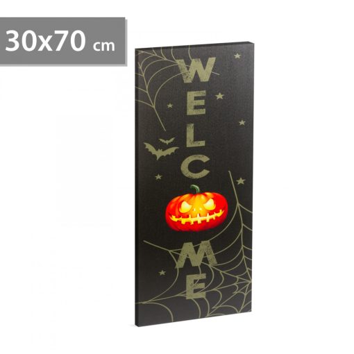 Halloween-i LED-es hangulatkép fali akasztóval (2 x AA, 30 x 70 cm)