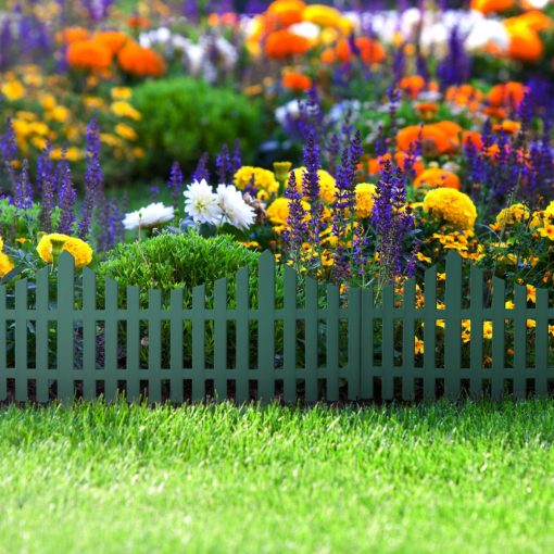 Virágágyás szegély / kerítés (60 x 23 cm, zöld)