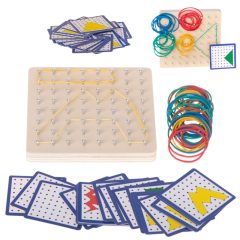   GEOBOARD GEOPLAN formák készítése gumiszalagokkal - feladványos logikai játék