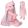 Plüss nyúl kabalafigura rózsaszín 52cm