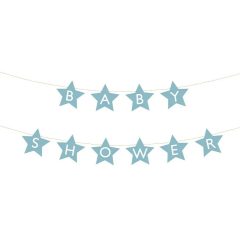   Csillag alakú banner függőlánc babaköszöntőhöz - világoskék