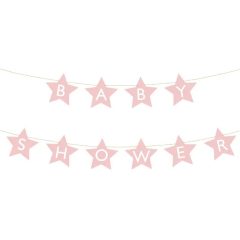   Csillag alakú banner függőlánc babaköszöntőhöz - fényes rózsaszín