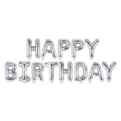   Fólia léggömb születésnapi dekoráció -  Boldog születésnapot - ezüst