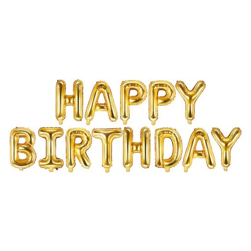 Fólia léggömb születésnapi dekoráció - Boldog születésnapot - arany