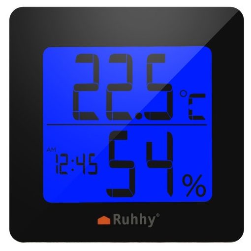 Digitális LCD kijelzős páratartalom- és hőmérő ébresztőórával
