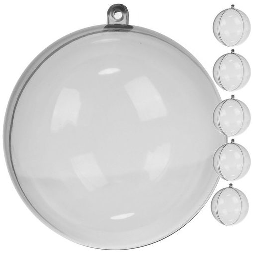 Ruhhy átlátszó gömbök 5 darabos készlet 12 cm