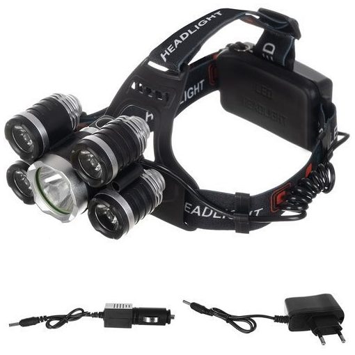 5LED-es Cree fejlámpa
